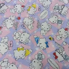 ハローキティ プリント生地 綿★ハギレ　平成レトロ