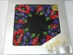 フェイラー タオルハンカチ 花柄 ハンドタオル ブラック×パープル×ピンク系