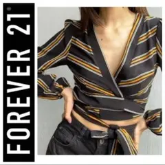 ◾︎ Forever 21 ラップクロップトップス ブラック×イエローのサムネイル