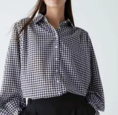 UNIQLO‪‪❤︎‬UNIQLO:C ボリュームチェックブラウスのサムネイル