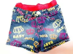 BABYDOLL ロゴデニムショートパンツ ベビードール 90 ベビド