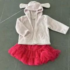 crazy8（クレイジー8）うさ耳フリースパーカーとチュチュスカート18m前後