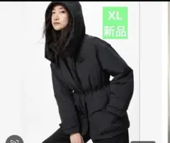 新品　ユニクロ　ハイブリッドダウンコート　黒　ＸＬ　レディース