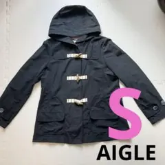 最終価格　AIGLEフード　ダッフルコート風マウンテンパーカー　薄手　ネイビーのサムネイル