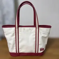 ポーターガール ボーイフレンドトートキャンバス レッドPORTERホワイトレッド