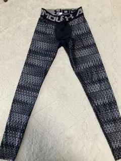 アンダーアーマー ヒートギア　コンプレッション2.0 レギンス　プリント柄　黒