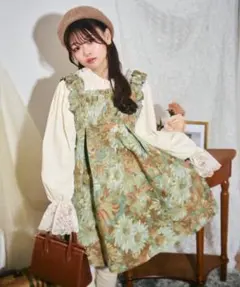 【クティールとレトロ】ゴブランミニジャンパースカート/ワンピース