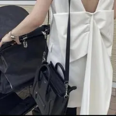 ZARA ザラ　バックリボン　ワンピース　ベスト　ジレ　ホワイトのサムネイル