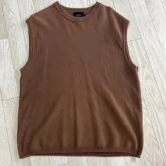 ブラウン ニットベスト M