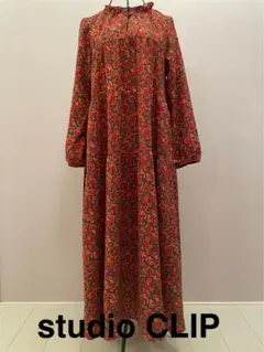 studio CLIP スタジオクリップ 花柄 レッド 赤 ロング ワンピース