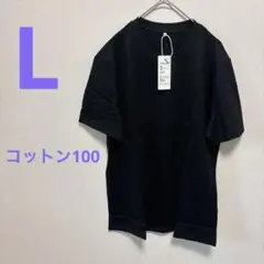 Amoretu メンズ 半袖 Tシャツ ブラック　Lサイズ　綿　コットン
