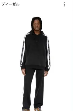 ディーゼル ブラック フード付きパーカー