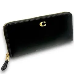 【極美品】コーチ 現行モデル 長財布 ブラック ゴールド金具 ジップウォレット