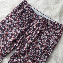 ZOY ゾーイ 花柄 クロップドパンツ 総柄 レッド ネイビー 38 パンツのサムネイル