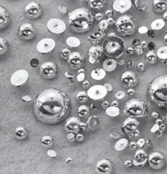 【選べる】半円　丸ポコ　ネイルパーツ　シルバー　ゴールドパール　デコ