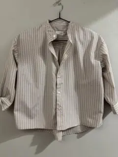 b.ROOM ストライプ バンドカラーシャツ　長袖シャツ 120cm