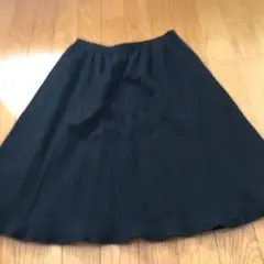 バーバリーブルーレーベル　ウールフレアスカート36 黒