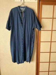 無印良品デニム半袖シャツワンピース M-L