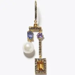 [elafonisi] サファイア アコヤパール シャンデリア シングル ピアスのサムネイル