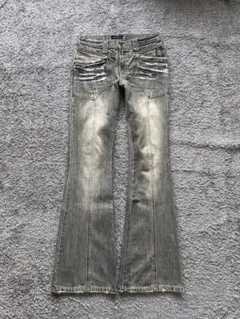 00s morgan hem button flared denim Y2K - メルカリ