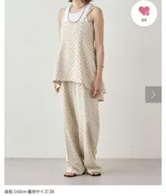 SHENERY ダブルストラップドットサロペット　36　訳あり価格