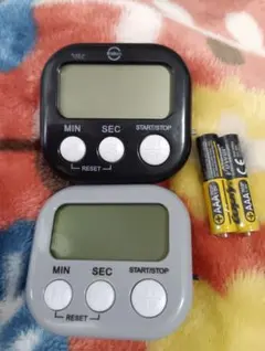 デジタルキッチンタイマー 2個セット ブラック グレー 新品のサムネイル