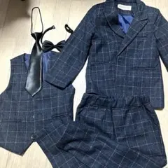 キッズ フォーマルスーツ ネイビー 110 5点