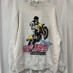 オフロードバイク グラフィック スウェット トレーナー グレー