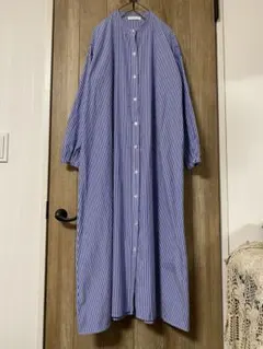 USED★GLOBAL WORK★バンドカラーストライプシャツワンピース