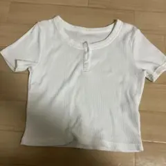 GU ホワイト クロップドTシャツ S