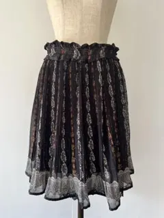 axes femme プリーツ シースルー 膝丈スカート Mサイズ