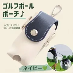 ゴルフボールポーチ ネイビー 2個入れ ゴルフボールケース 軽量 収納 ゴルフ
