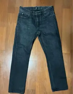 UNIQLO C ブラック スリムフィット デニムパンツ