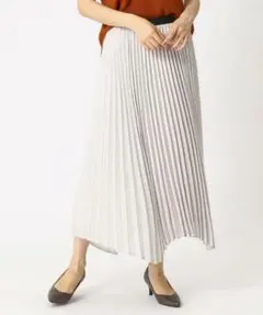 コムサイズム〔L〕◎プリーツスカート◎イレギュラーヘム◎ロング丈◎ウエストゴム