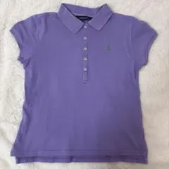 Ralph Lauren紫 ポロシャツ 5つボタン 半袖