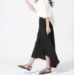 JEANASIS ロングフレアスカート FREEサイズ ブラック
