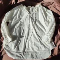 スローブイエナ　タイプライナーフリルブラウス　ホワイト　長袖