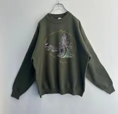 【USスウェット】フルーツオブザルーム レトロ 古着 カーキ