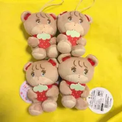 mikko illustrations いちごマスコットぬいぐるみ ラテ　4個