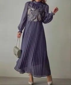 Girly Doll レースビスチェ×ボトルネックプリーツワンピース