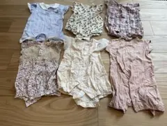 【春夏用】ベビー服　カバーオール　ロンパース　6着セット　50〜70cm