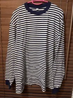 UNIQLO 長袖ストライプカットソー Lサイズ