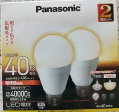 Panasonic LED電球 電球色　40形　E26 広配光タイプ