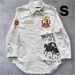 最安値！Ralph Laurenラルフローレン長袖シャツ 刺繍入りサイズS 白色