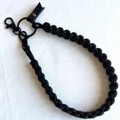 パラコード　ハンドストラップ　黒×黒金具
