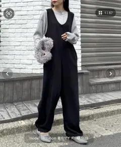 willow CIAOPANIC TYPY 裏毛スラブ裾ドロストオールインワン