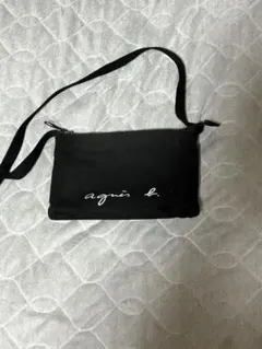 agnis b. ブラックショルダーバッグ