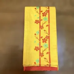 ＊特売品7＊　半幅交織帯　花枝繋ぎ縞 　リバーシブル　ビンテージ