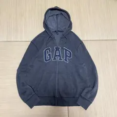 ば*な様 y2k GAP ギャップ フルジップ ロゴ パーカー チャコール M