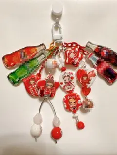 じゃらじゃらキーホルダー　レッド